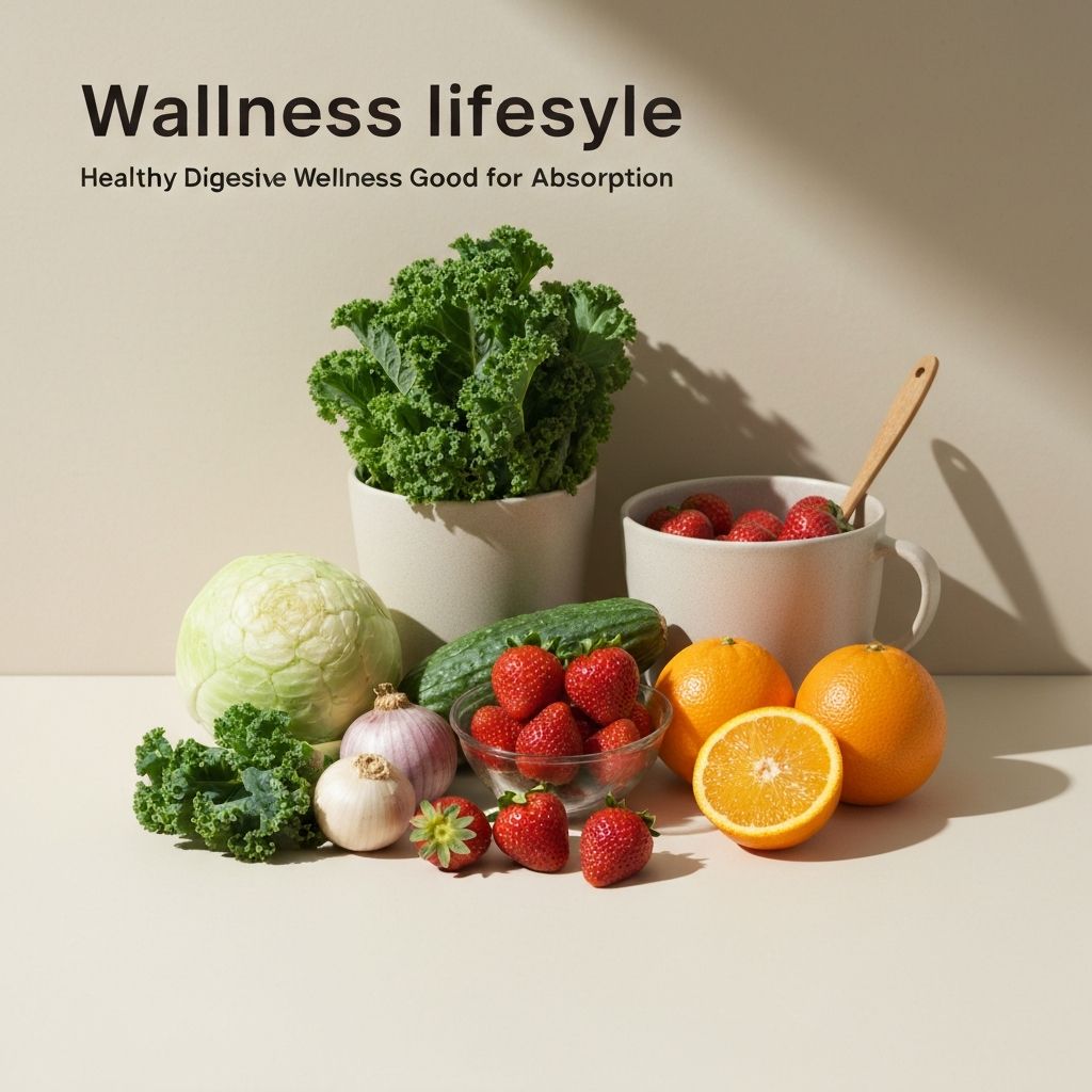 Healthy digestive wellness and nutrient absorption concept
